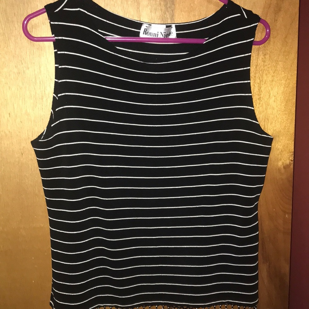 Black and white stripped tank top